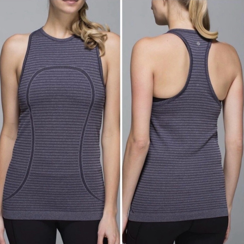 Lululemon Grey Rugby Striped Tank